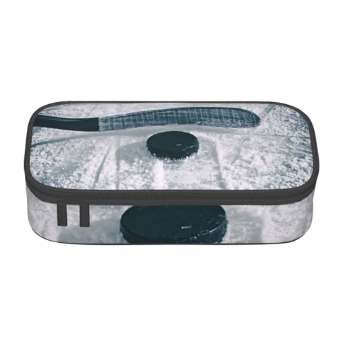 AMINNU Hockey Sport Große Kapazität Federmäppchen, Multifunktionales Federmäppchen, Federmäppchen für Teenager, mit Reißverschluss, geeignet für Schulen und Büros., Schwarz , Einheitsgröße, von AMINNU