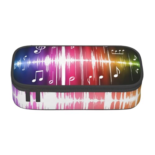 AMINNU Jumping Musiknoten Große Kapazität Federmäppchen Multifunktionales Federmäppchen Federmäppchen für Teenager mit Reißverschluss Geeignet für Schulen und Büros, Schwarz , Einheitsgröße, von AMINNU