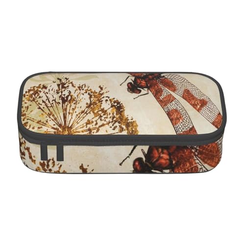 AMINNU Libelle Große Kapazität Federmäppchen, Multifunktionales Federmäppchen, Federmäppchen für Teenager, mit Reißverschluss, geeignet für Schulen und Büros, Schwarz , Einheitsgröße, Kosmetiktasche von AMINNU