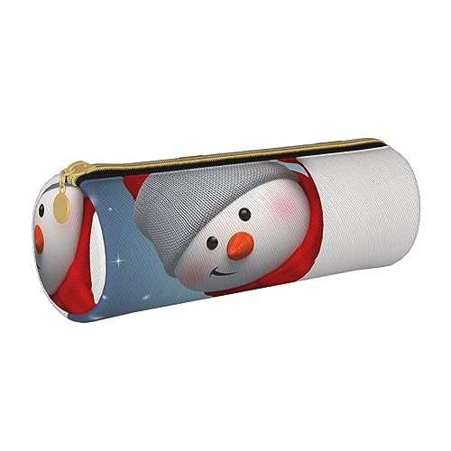 AMINNU Lustiges Weihnachten Zylinder Federmäppchen Langlebig Federmäppchen Schüler Federmäppchen Reißverschluss Federmäppchen Geeignet für Schulen und Büros, Unisex, weiß, Einheitsgröße, von AMINNU