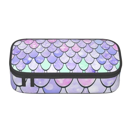 AMINNU Meerjungfrau Skala Große Kapazität Federmäppchen Multifunktionales Federmäppchen Federmäppchen für Teenager mit Reißverschluss Geeignet für Schulen und Büros, Schwarz , Einheitsgröße, von AMINNU