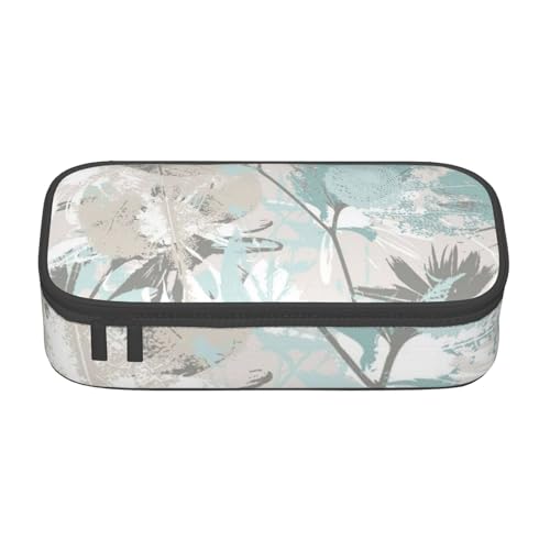 AMINNU Minzgraue Blätter Große Kapazität Federmäppchen Multifunktionales Federmäppchen Federmäppchen für Teenager mit Reißverschluss Geeignet für Schulen und Büros, Schwarz , Einheitsgröße, von AMINNU