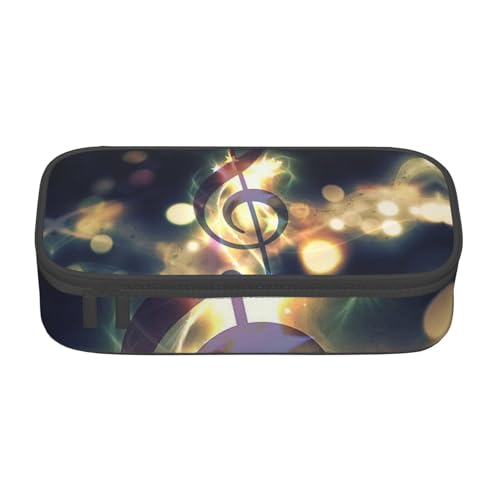 AMINNU Musiknote Große Kapazität Federmäppchen, Multifunktionales Federmäppchen, Federmäppchen für Teenager, mit Reißverschluss, geeignet für Schulen und Büros., Schwarz , Einheitsgröße, von AMINNU