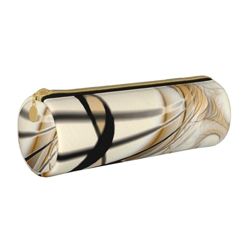 AMINNU Musiknoten-Zylinder-Federmäppchen, strapazierfähiges Federmäppchen, Schüler-Federmäppchen, Reißverschluss-Federmäppchen, geeignet für Schulen und Büros, Unisex, weiß, Einheitsgröße, von AMINNU