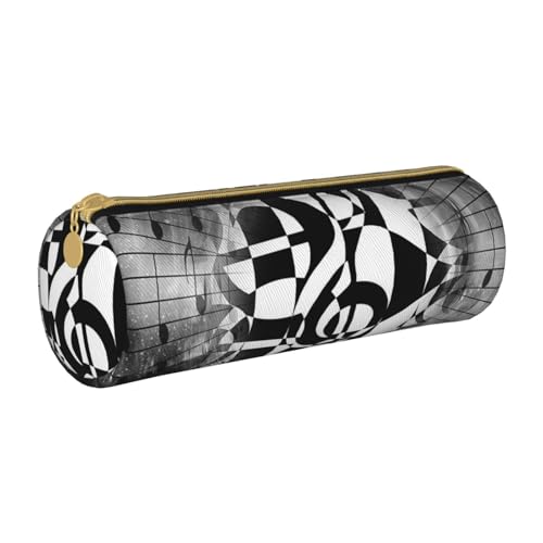 AMINNU Musikthema Musikschlüssel Zylinder Federmäppchen Langlebig Federmäppchen Schüler Federmäppchen Reißverschluss Federmäppchen Geeignet für Schulen und Büros, Unisex, weiß, Einheitsgröße, von AMINNU