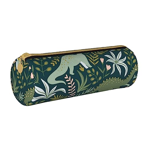 AMINNU Niedliches Dinosaurier-Federmäppchen, robustes Federmäppchen, Schüler-Federmäppchen, Reißverschluss-Federmäppchen, geeignet für Schulen und Büros, Unisex, weiß, Einheitsgröße, Kosmetiktasche von AMINNU