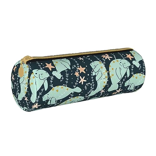 AMINNU Niedliches Zylinder-Federmäppchen, strapazierfähiges Federmäppchen, Schüler-Federmäppchen, Reißverschluss-Federmäppchen, geeignet für Schulen und Büros, Unisex, weiß, Einheitsgröße, von AMINNU