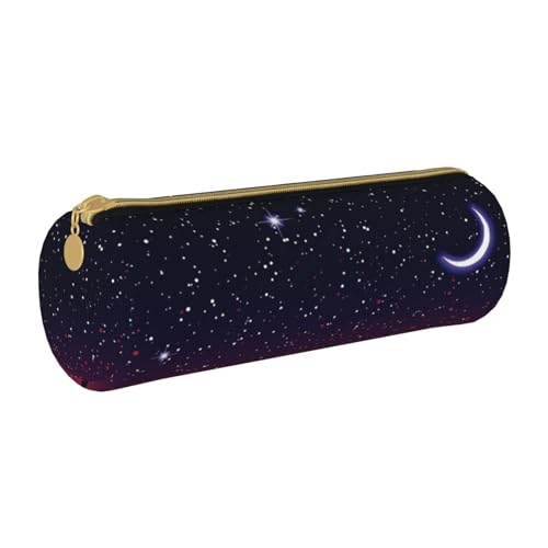 AMINNU Night Starry Zylinder-Federmäppchen, strapazierfähiges Federmäppchen, Schüler-Federmäppchen, Reißverschluss-Federmäppchen, geeignet für Schulen und Büros, Unisex, weiß, Einheitsgröße, von AMINNU