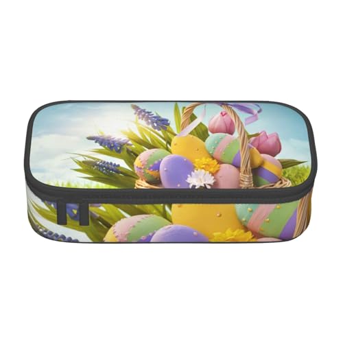 AMINNU Ostereier Große Kapazität Federmäppchen, Multifunktionales Federmäppchen, Federmäppchen für Teenager, mit Reißverschluss, Geeignet für Schulen und Büros., Schwarz , Einheitsgröße, von AMINNU