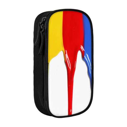 AMINNU Paint Splatter Backdrop Pencil Case, Multifunktionales Federmäppchen, Schüler-Federmäppchen, mit Reißverschluss, geeignet für Schulen und Büros, Unisex, Schwarz , Einheitsgröße, Kosmetiktasche von AMINNU