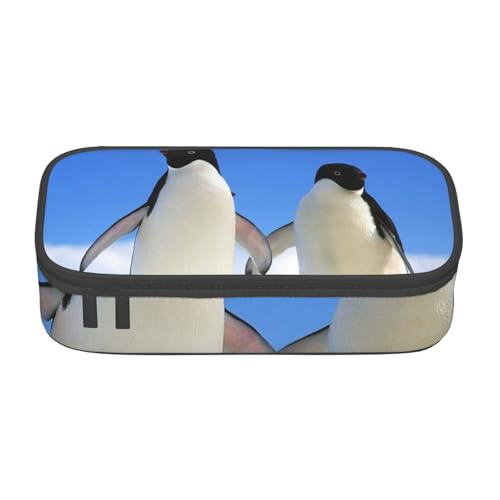 AMINNU Pinguin Große Kapazität Federmäppchen, Multifunktionales Federmäppchen, Federmäppchen für Teenager, mit Reißverschluss, geeignet für Schulen und Büros, Schwarz , Einheitsgröße, Kosmetiktasche von AMINNU