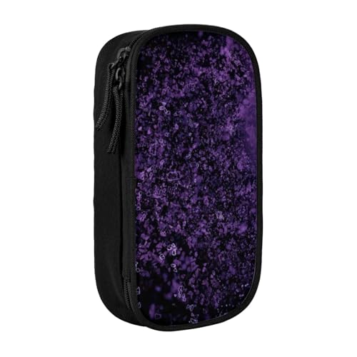 AMINNU Purple Rose Federmäppchen, Multifunktionales Federmäppchen, Schülermäppchen, mit Reißverschluss, geeignet für Schulen und Büros, Unisex, Schwarz , Einheitsgröße, Kosmetiktasche von AMINNU