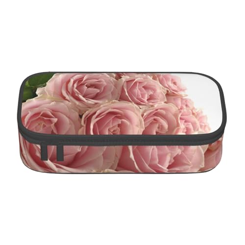 AMINNU Rosen Blume Große Kapazität Federmäppchen Multifunktionales Federmäppchen Federmäppchen für Teenager mit Reißverschluss Geeignet für Schulen und Büros, Schwarz , Einheitsgröße, Kosmetiktasche von AMINNU