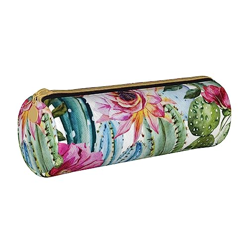 AMINNU Rosenzylinder-Federmäppchen, strapazierfähiges Federmäppchen, Schüler-Federmäppchen, Reißverschluss-Federmäppchen, geeignet für Schulen und Büros, Unisex, weiß, Einheitsgröße, Kosmetiktasche von AMINNU