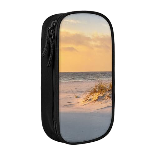 AMINNU Sanddünen Federmäppchen, Multifunktionales Federmäppchen, Schülermäppchen, mit Reißverschluss, geeignet für Schulen und Büros, Unisex, Schwarz , Einheitsgröße, Kosmetiktasche von AMINNU