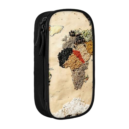 AMINNU Schönes Federmäppchen, multifunktionales Federmäppchen, Schülermäppchen, mit Reißverschluss, geeignet für Schulen und Büros, Unisex, Schwarz , Einheitsgröße, Kosmetiktasche von AMINNU