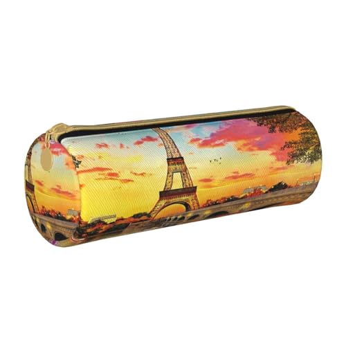 AMINNU Schönes Zylinder-Federmäppchen, strapazierfähiges Federmäppchen, Schüler-Federmäppchen, Reißverschluss-Federmäppchen, geeignet für Schulen und Büros, Unisex, weiß, Einheitsgröße, Kosmetiktasche von AMINNU