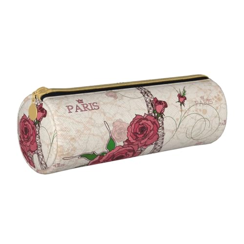 AMINNU Schönes Zylinder-Federmäppchen, strapazierfähiges Federmäppchen, Schüler-Federmäppchen, Reißverschluss-Federmäppchen, geeignet für Schulen und Büros, Unisex, weiß, Einheitsgröße, Kosmetiktasche von AMINNU