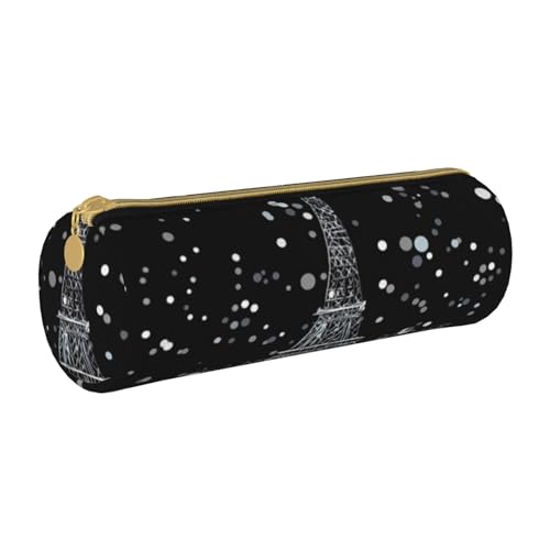 AMINNU Schönes Zylinder-Federmäppchen, strapazierfähiges Federmäppchen, Schüler-Federmäppchen, Reißverschluss-Federmäppchen, geeignet für Schulen und Büros, Unisex, weiß, Einheitsgröße, Kosmetiktasche von AMINNU