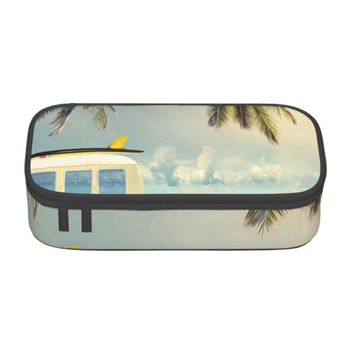 AMINNU Strand Große Kapazität Federmäppchen, Multifunktionales Federmäppchen, Federmäppchen für Teenager, mit Reißverschluss, geeignet für Schulen und Büros., Schwarz , Einheitsgröße, Kosmetiktasche von AMINNU