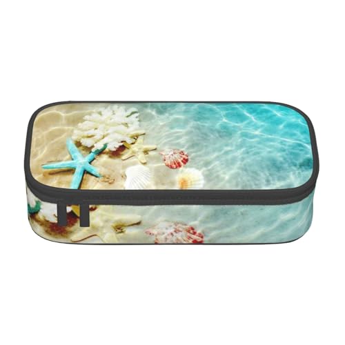 AMINNU Strand Große Kapazität Federmäppchen, Multifunktionales Federmäppchen, Federmäppchen für Teenager, mit Reißverschluss, geeignet für Schulen und Büros., Schwarz , Einheitsgröße, Kosmetiktasche von AMINNU