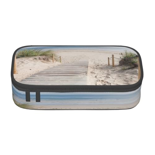 AMINNU Strandlandschaft Große Kapazität Federmäppchen, Multifunktionales Federmäppchen, Federmäppchen für Teenager, mit Reißverschluss, geeignet für Schulen und Büros., Schwarz , Einheitsgröße, von AMINNU