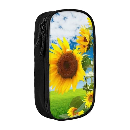 AMINNU Sunflower Schmetterling Federmäppchen, Multifunktionales Federmäppchen, Schülermäppchen, mit Reißverschluss, geeignet für Schulen und Büros, Unisex, Schwarz , Einheitsgröße, Kosmetiktasche von AMINNU