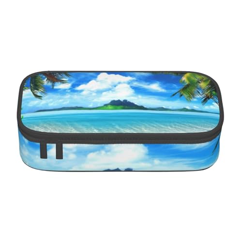 AMINNU The Sea Große Kapazität Federmäppchen, Multifunktionales Federmäppchen, Federmäppchen für Teenager, mit Reißverschluss, geeignet für Schulen und Büros, Schwarz , Einheitsgröße, Kosmetiktasche von AMINNU