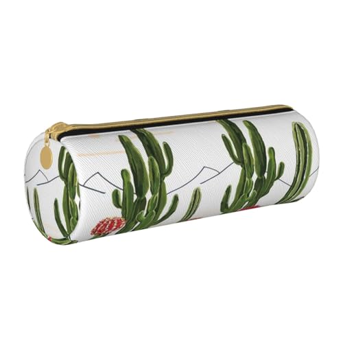 AMINNU Tropical Cylinder Pencil Case, Durable Pencil Case, Student Pencil Case, Zipper Pencil Case.Suitable for Schools and Offices, Unisex, weiß, Einheitsgröße, Kosmetiktasche von AMINNU