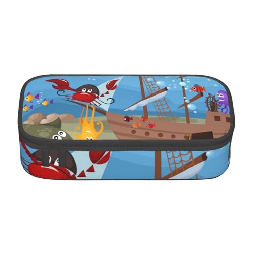 AMINNU Unterwasser Große Kapazität Federmäppchen, Multifunktionales Federmäppchen, Federmäppchen für Teenager, mit Reißverschluss, Geeignet für Schulen und Büros., Schwarz , Einheitsgröße, von AMINNU