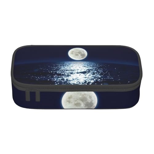 AMINNU Vollmond in der Nacht Große Kapazität Federmäppchen, Multifunktionales Federmäppchen, Federmäppchen für Teenager, mit Reißverschluss, geeignet für Schulen und Büros., Schwarz , Einheitsgröße, von AMINNU