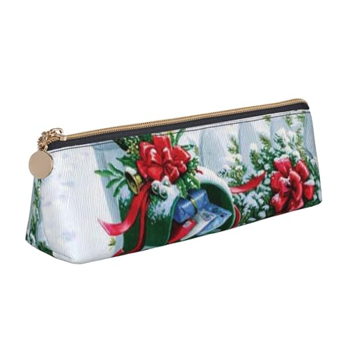 AMINNU Weihnachten Briefkasten Federmäppchen, Multifunktionales Federmäppchen, Schüler-Federmäppchen, mit Reißverschluss, geeignet für Schulen und Büros, Unisex, weiß, Einheitsgröße, Kosmetiktasche von AMINNU
