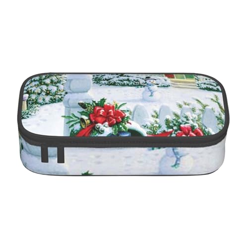 AMINNU Weihnachten Briefkasten Große Kapazität Federmäppchen, Multifunktionales Federmäppchen, Federmäppchen für Teenager, mit Reißverschluss, Geeignet für Schulen und Büros., Schwarz , Einheitsgröße, von AMINNU