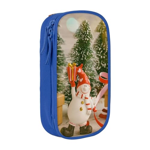 AMINNU Weihnachtsdeko Federmäppchen, Multifunktionales Federmäppchen, Schüler-Federmäppchen, mit Reißverschluss, geeignet für Schulen und Büros, Unisex, blau, Einheitsgröße, Kosmetiktasche von AMINNU