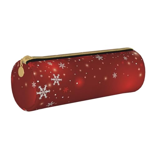 AMINNU Weihnachtszylinder-Federmäppchen, strapazierfähiges Federmäppchen, Schüler-Federmäppchen, Reißverschluss-Federmäppchen, geeignet für Schulen und Büros, Unisex, weiß, Einheitsgröße, von AMINNU