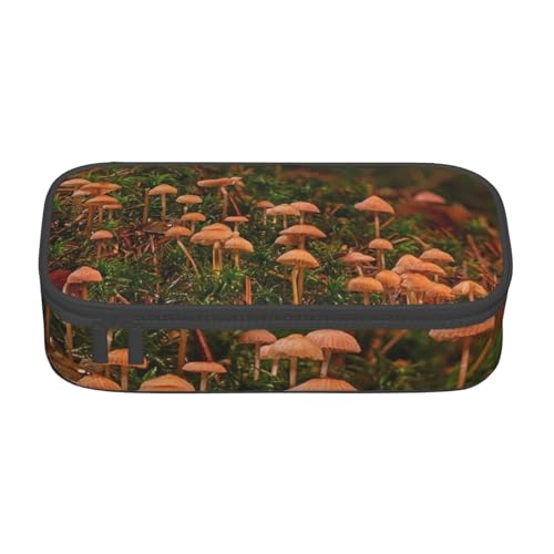 AMINNU Wild Mushroom Große Kapazität Federmäppchen, Multifunktionales Federmäppchen, Federmäppchen für Teenager, mit Reißverschluss, Geeignet für Schulen und Büros, Schwarz , Einheitsgröße, von AMINNU
