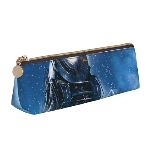 AMINNU Winter Weihnachten Schnee Nacht Eisenbahn Zug Federmäppchen Multifunktions Federmäppchen Schüler Federmäppchen mit Reißverschluss Geeignet für Schulen und Büros, Unisex, weiß, Einheitsgröße, von AMINNU