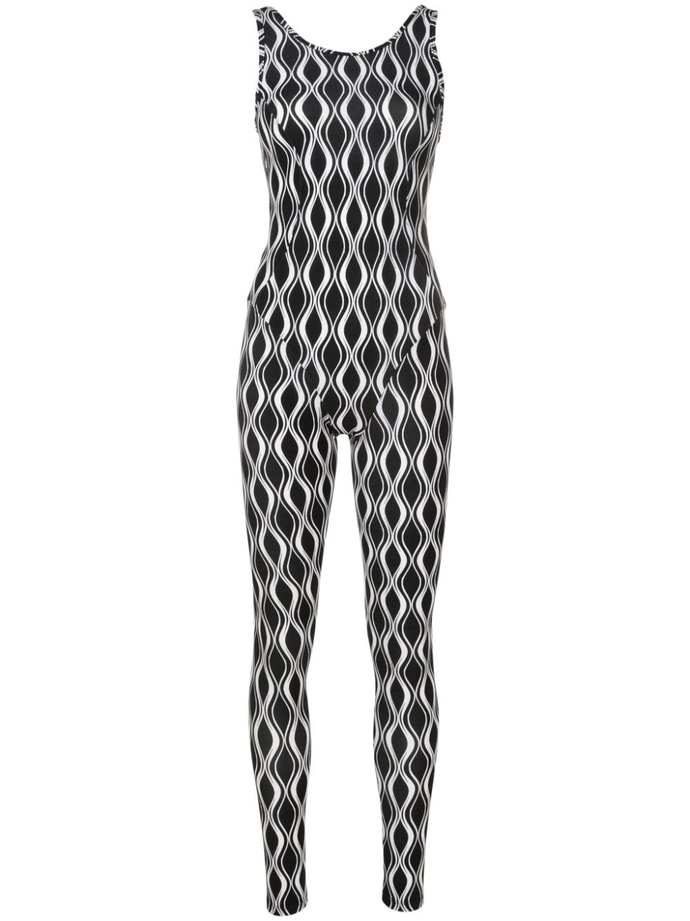 AMIR SLAMA GYM Jumpsuit mit grafischem Print - Schwarz von AMIR SLAMA GYM