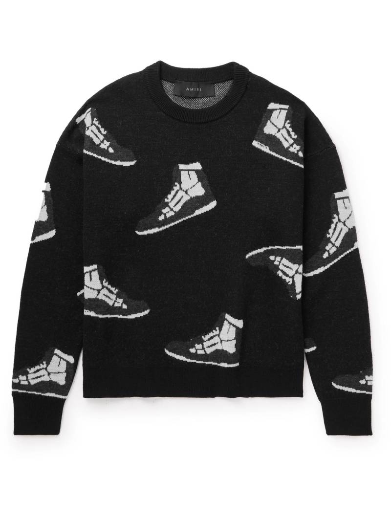 AMIRI KIDS - Jacquard-Knit Wool Sweater - Men - Black - 12 von AMIRI KIDS
