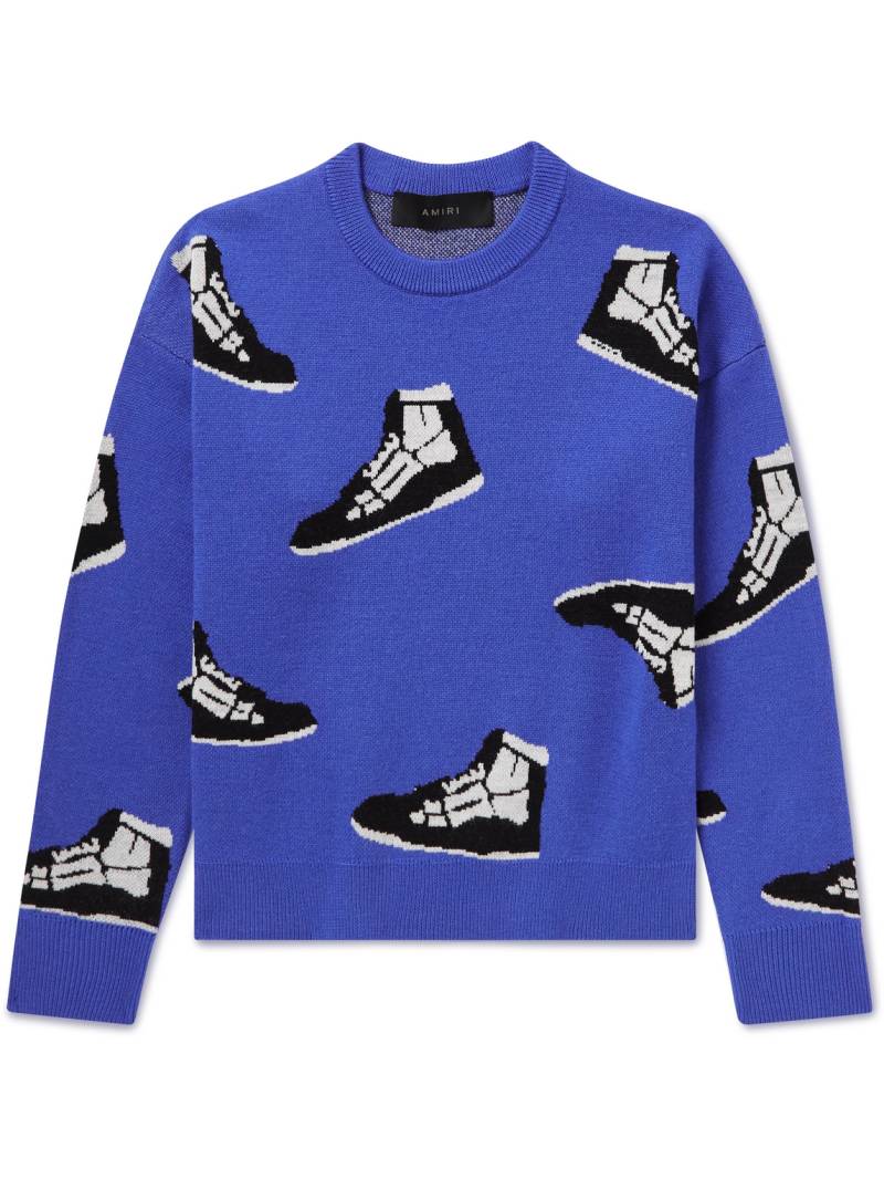 AMIRI KIDS - Jacquard-Knit Wool Sweater - Men - Blue - 10 von AMIRI KIDS