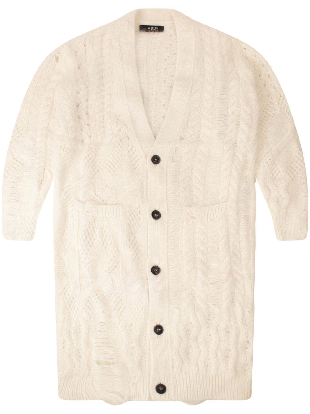 AMIRI Angora-Cardigan mit V-Ausschnitt - Nude von AMIRI