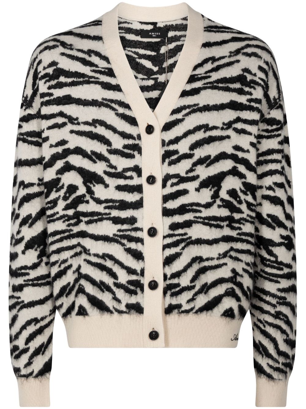 AMIRI "Black And White" Cardigan aus Animal-Jacquard - Schwarz von AMIRI