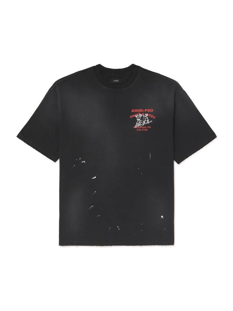 AMIRI - Bull Oversized Printed Distressed Cotton-Jersey T-Shirt - Men - Black - XL von AMIRI