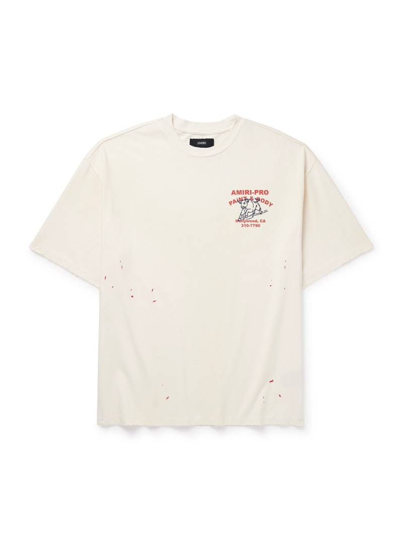AMIRI - Bull Oversized Printed Distressed Cotton-Jersey T-Shirt - Men - Neutrals - XL AMIRI - Bull Oversized Printed Distressed Cotton-Jersey T-Shirt - Men - Neutrals - XL von AMIRI