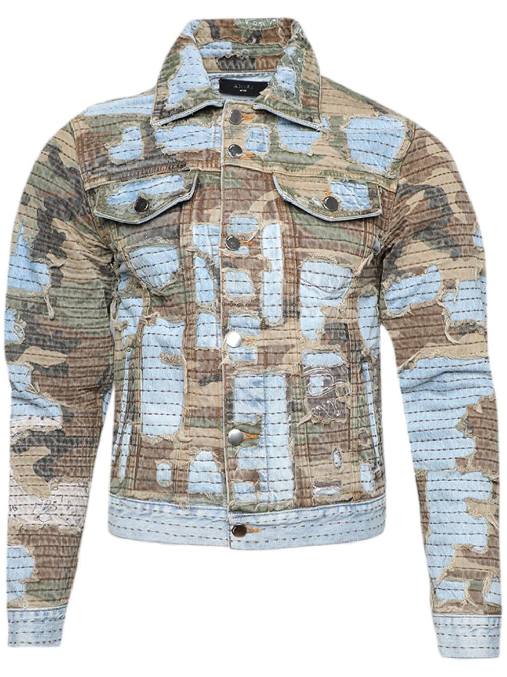 AMIRI Camo Boro Repair Jeansjacke - Grün von AMIRI