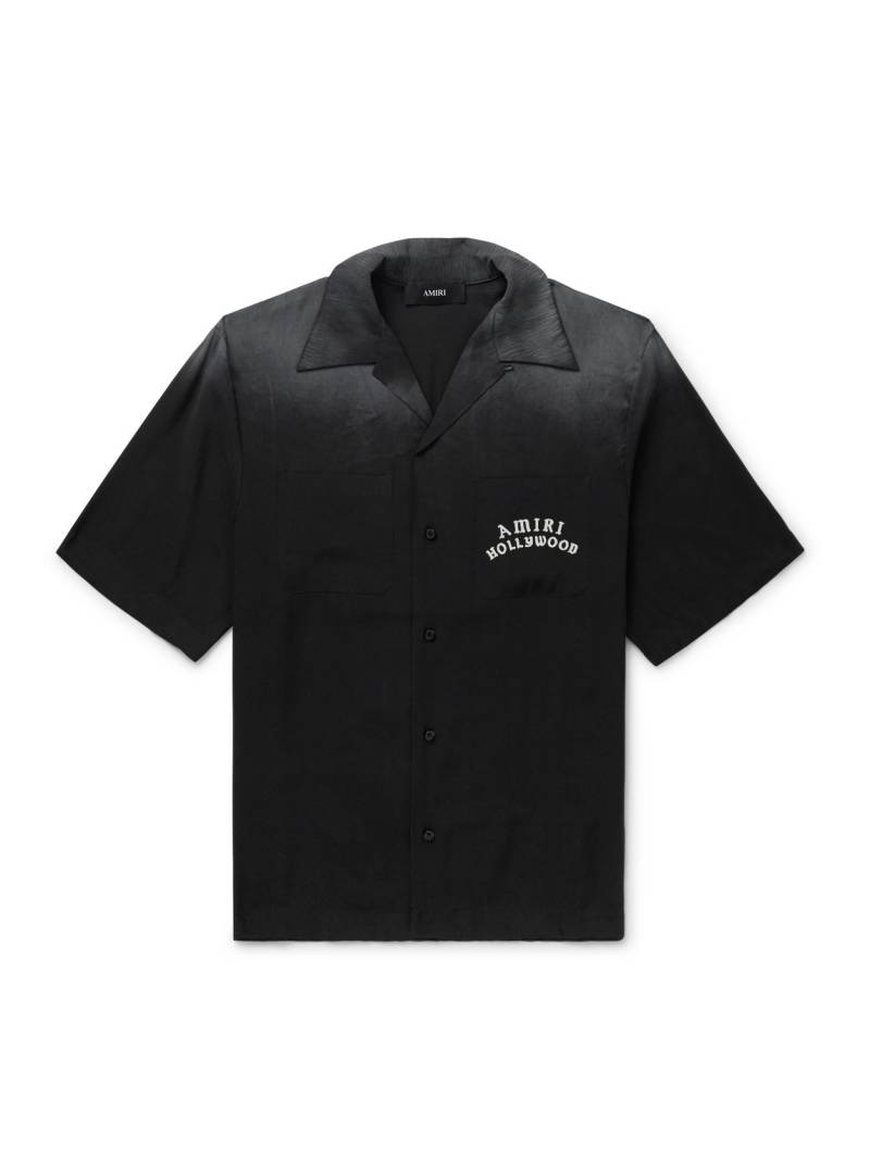 AMIRI - Convertible-Collar Logo-Flocked Modal-Blend Shirt - Men - Black - XS von AMIRI