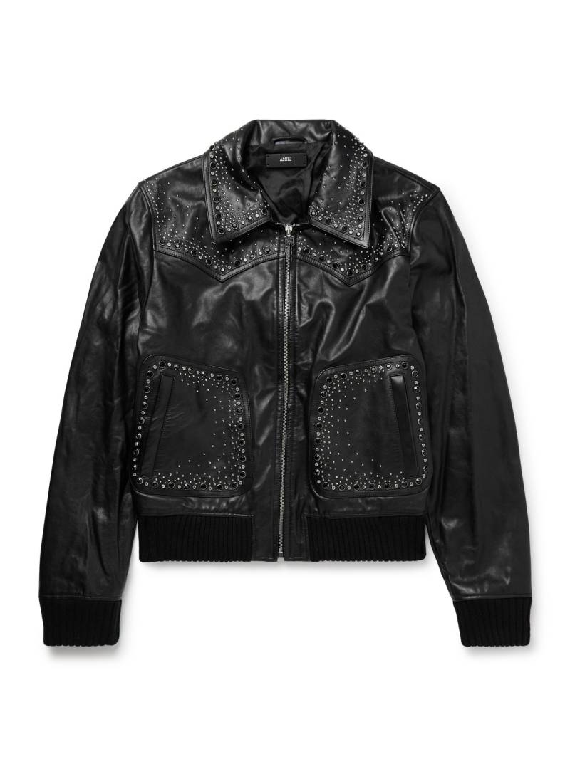 AMIRI - Embellished Leather Western Bomber Jacket - Men - Black - IT 54 von AMIRI
