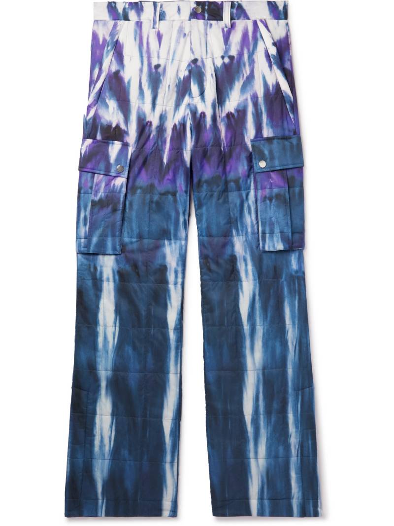 AMIRI - Flared Tie-Dyed Quilted Shell Cargo Trousers - Men - Purple - IT 44 von AMIRI
