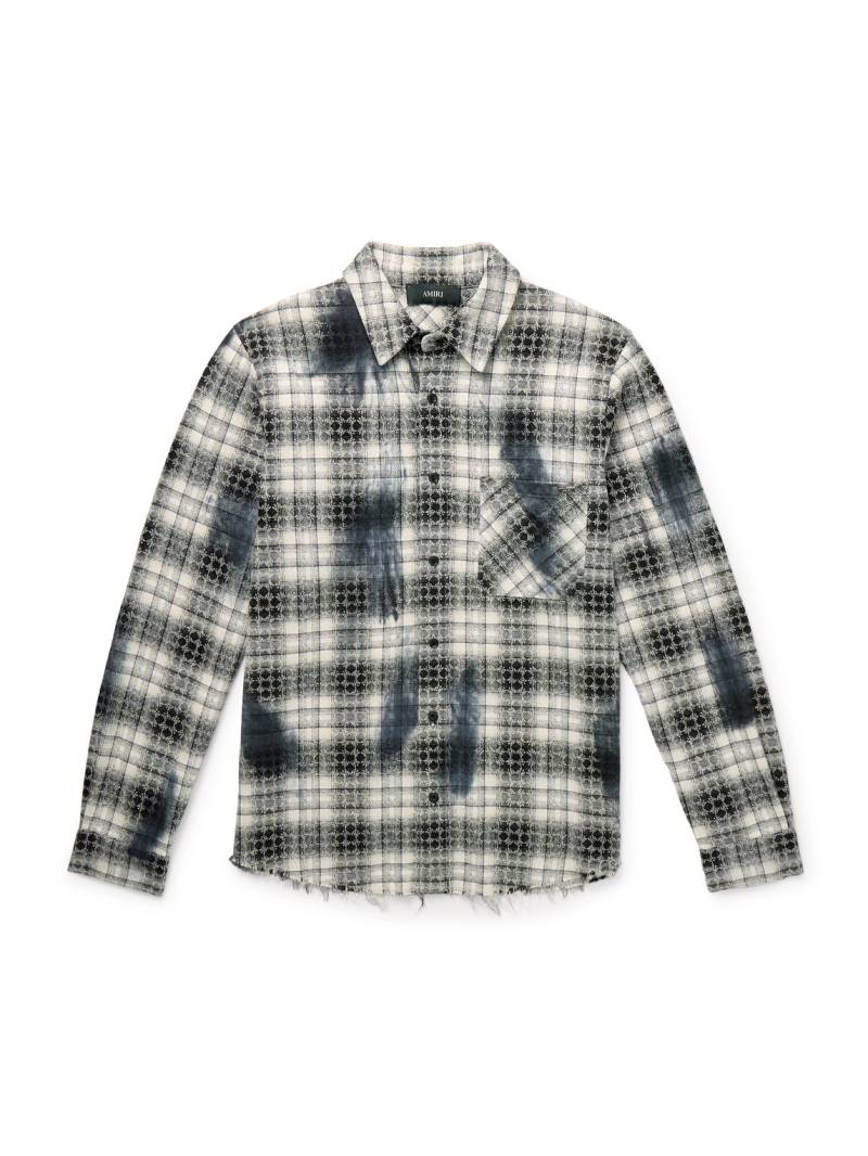 AMIRI - Frayed Checked Cotton-Flannel Shirt - Men - Black - XL von AMIRI