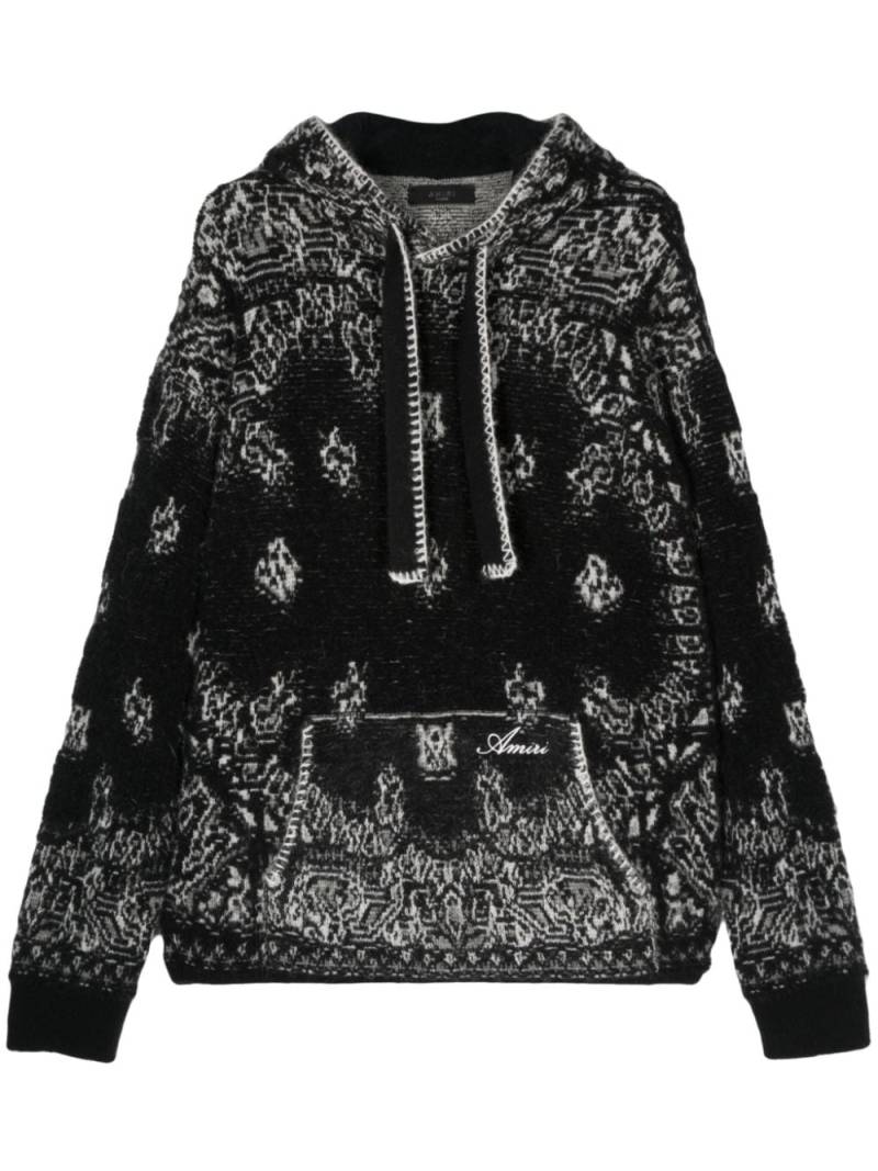 AMIRI Gestrickter Bandana Hoodie - Schwarz von AMIRI